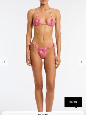 Pink Crochet Tie-Side Bikini Set - Women Swim